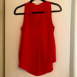 Red Sleeveless Blouse